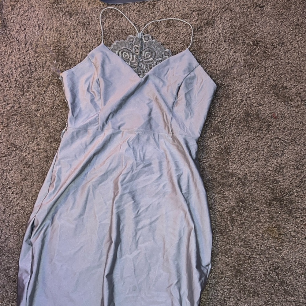 Blueish grey mini dress